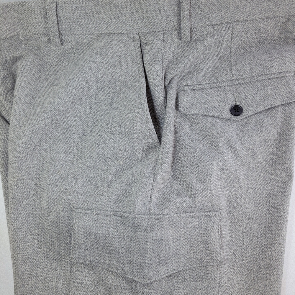 Sseinse Italian Brushed Flannel Cargo Pants Grey 52/36 Herringbone